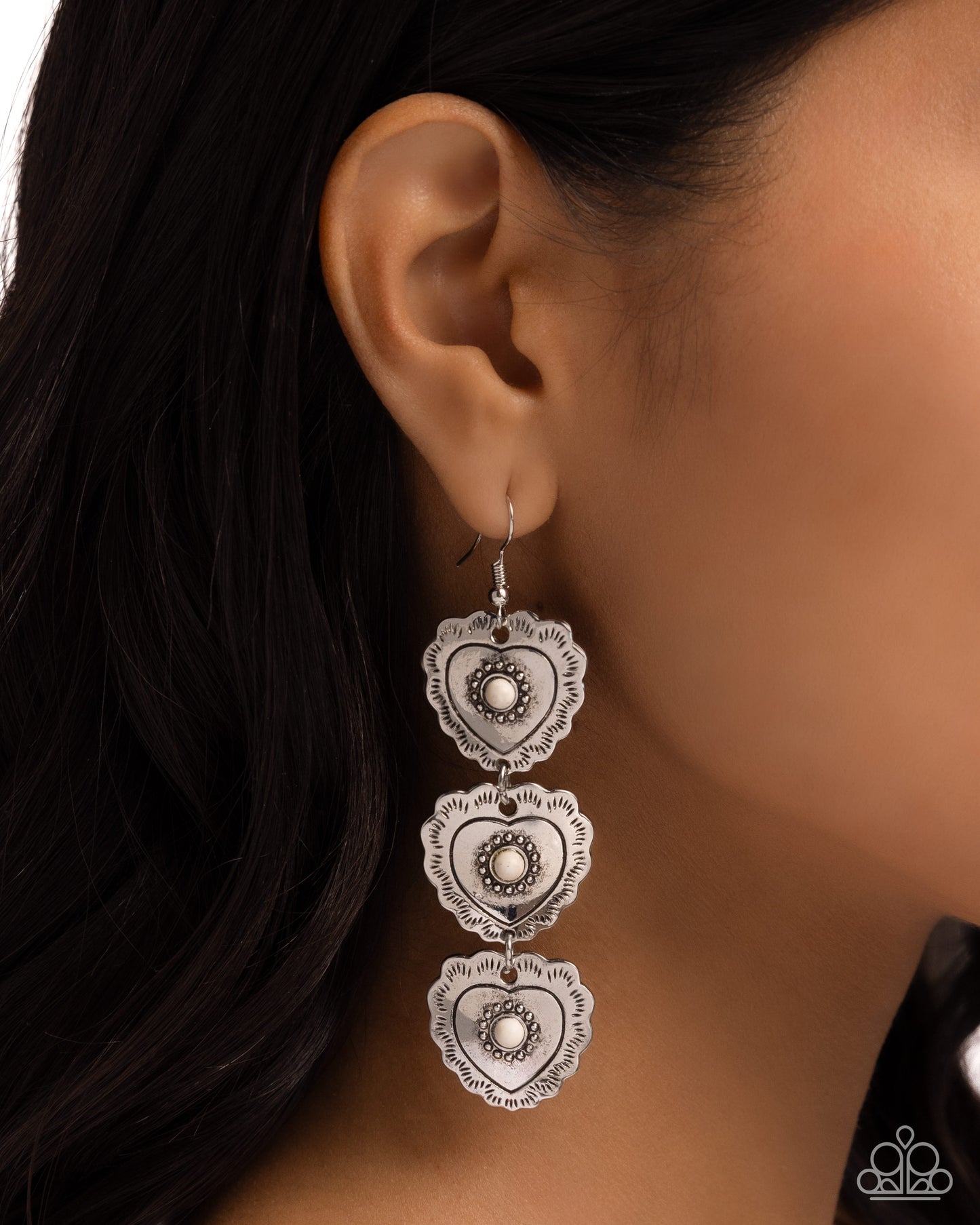 Vintage Allure - White Earring