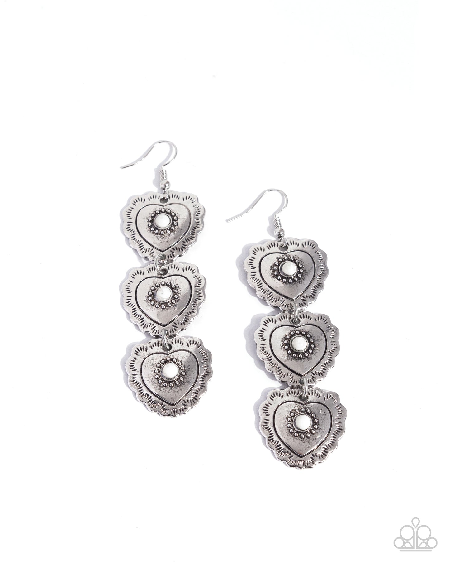 Vintage Allure - White Earring