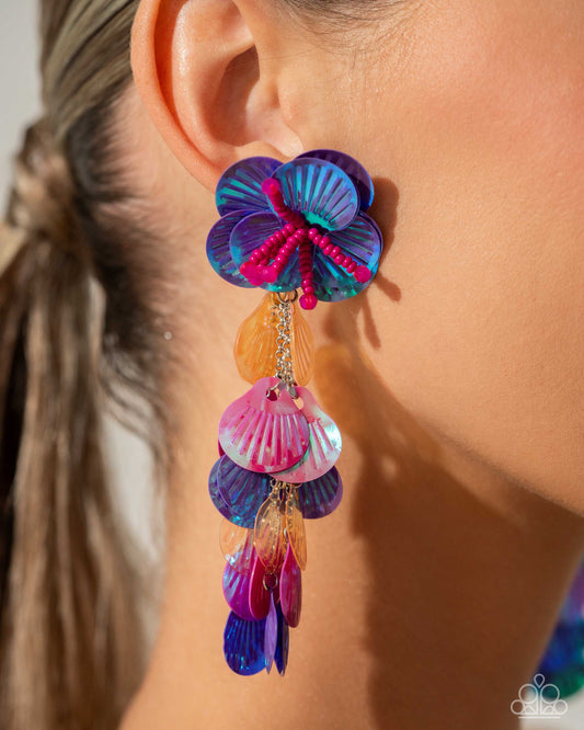 Under the Waves - Purple Iridescent Post Earrings - Life of the Party July 2024