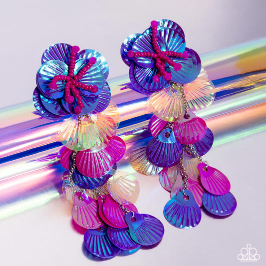 Under the Waves - Purple Iridescent Post Earrings - Life of the Party July 2024