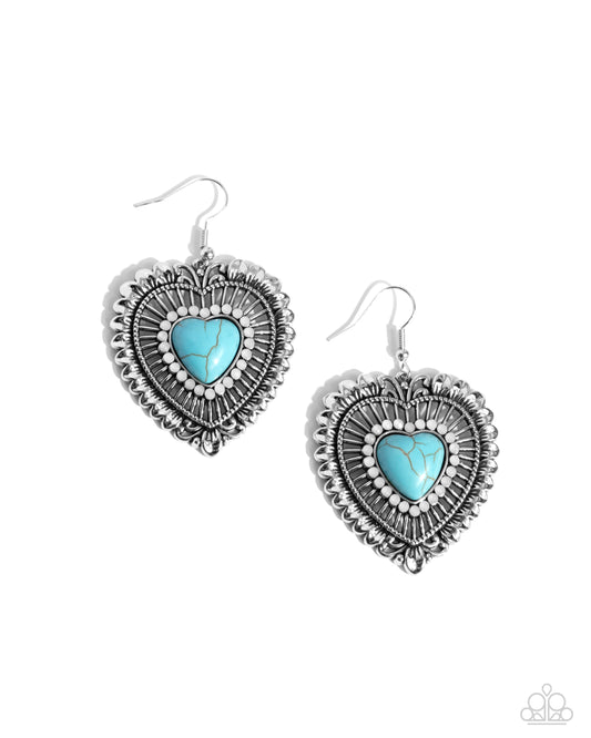 Antiqued Advocate - Blue Heart Earring