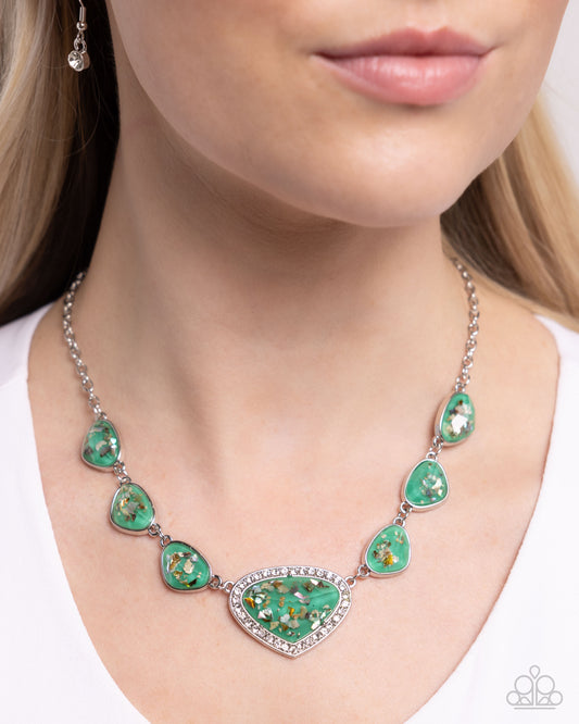 Discreet Dazzle - Green Necklace