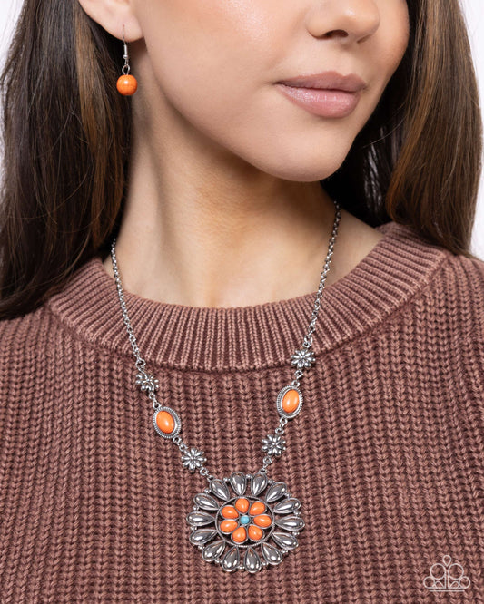 Ornate Opinion - Orange Necklace