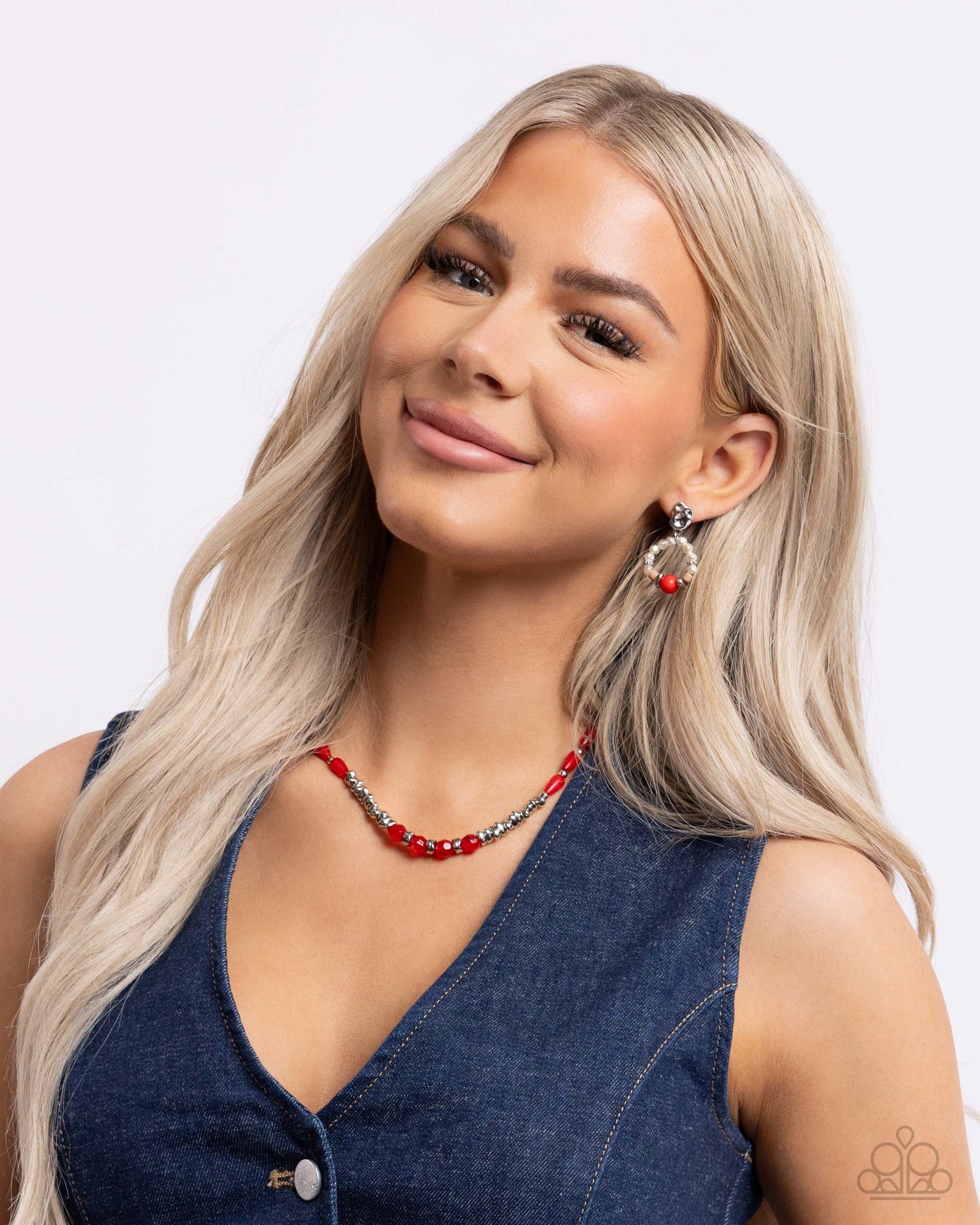 Swirl Selfie - Red Earring