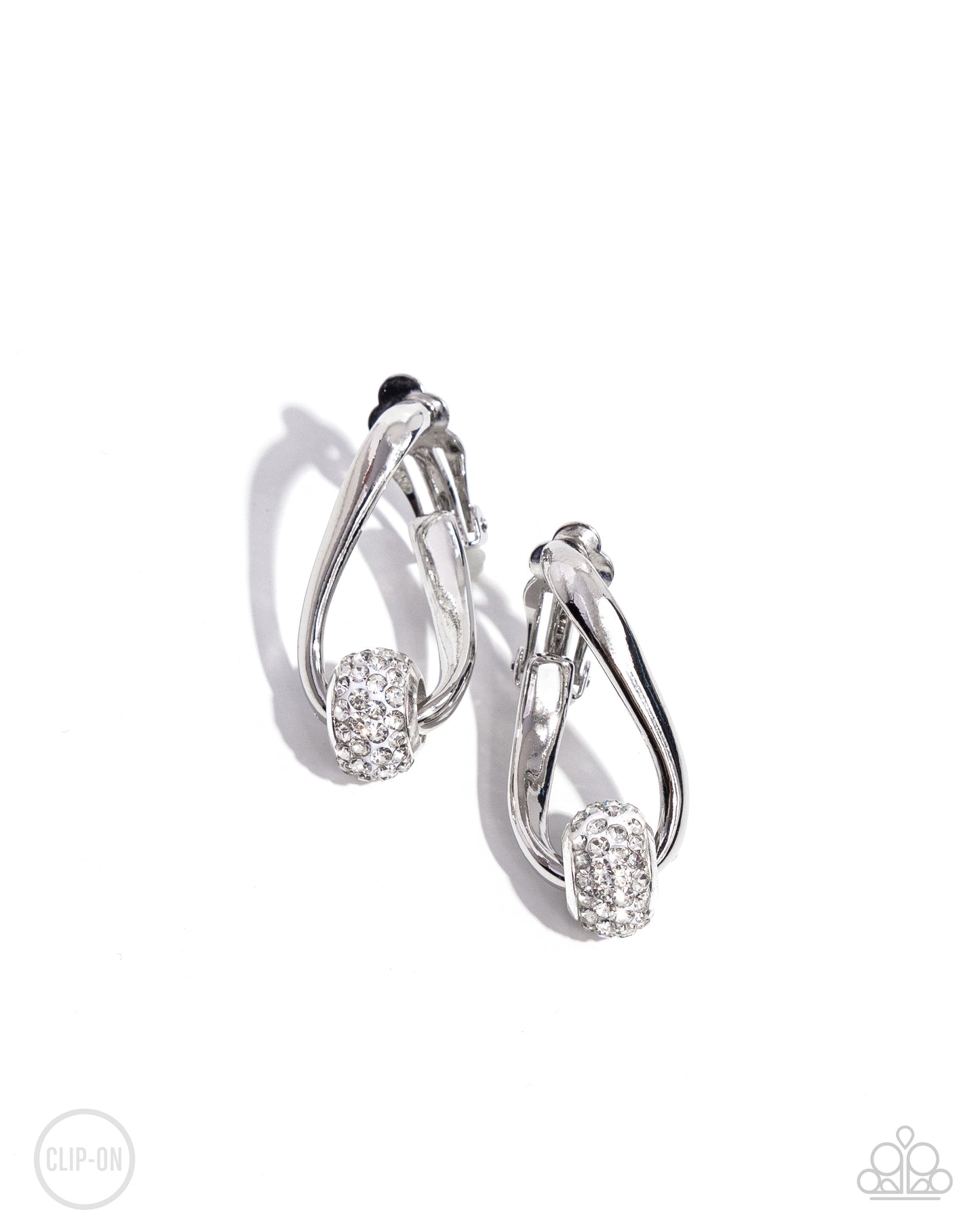 Secret Standout - White Clip-On Earring