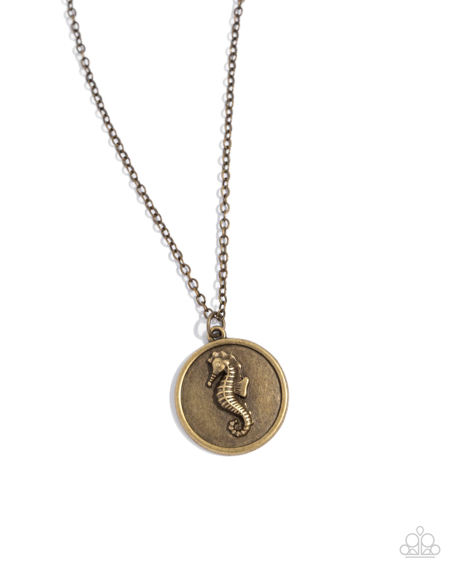 Seahorse Solo - Brass Necklace