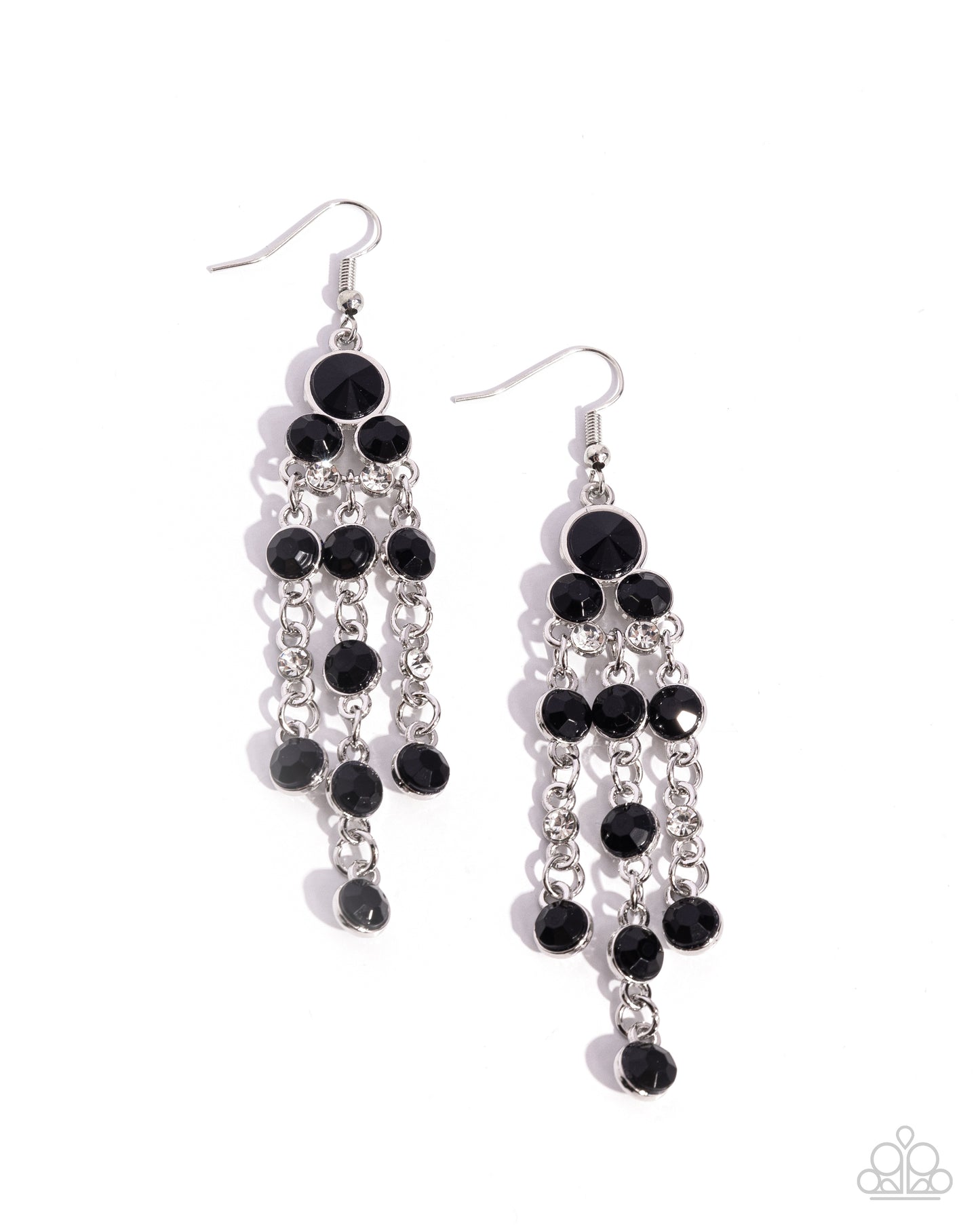 Cascading Clarity - Black Earring