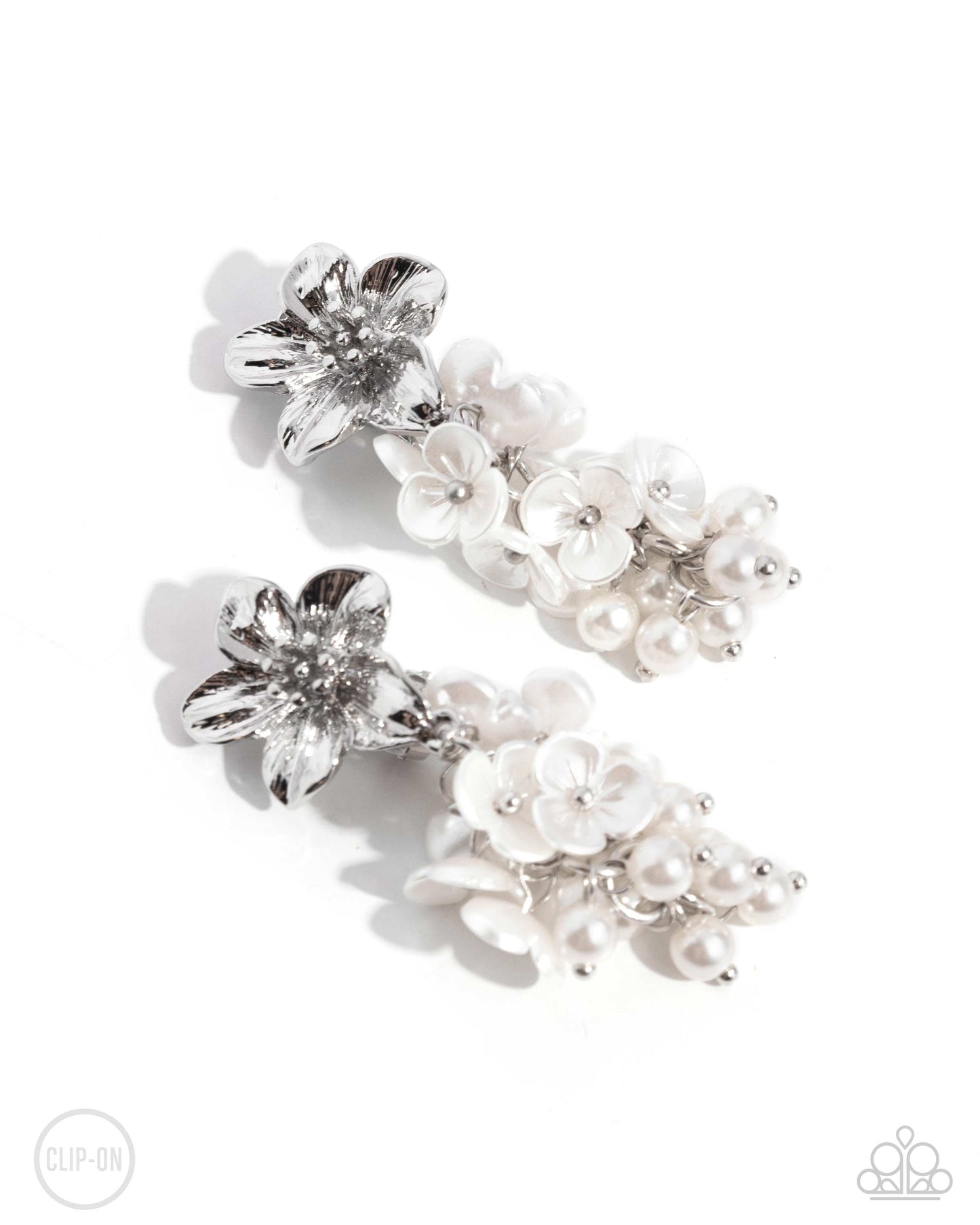 Bouquet Bling - White Earring