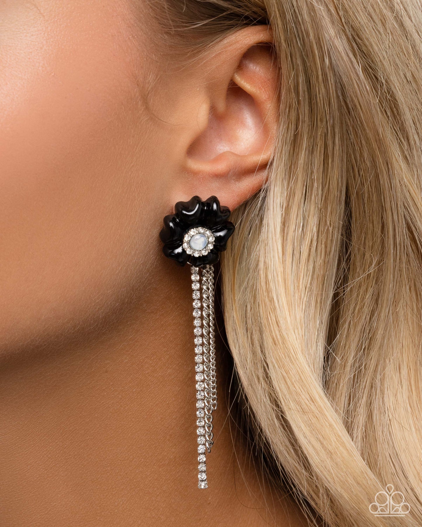 Floral Fuel - Black Earring