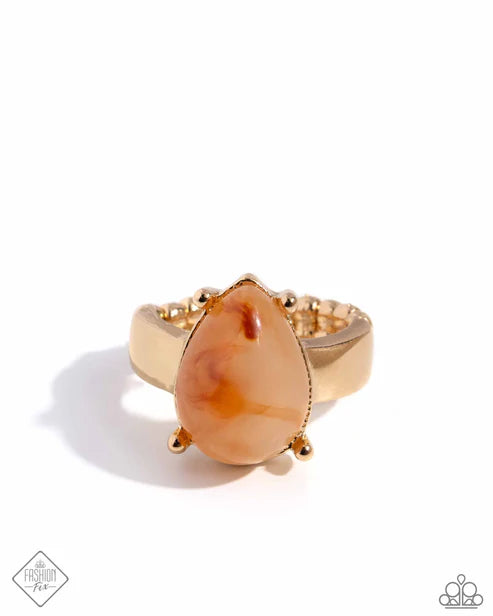 Marbled Moderato - Orange & Gold Ring - Exclusive Fashion Fix June 2024