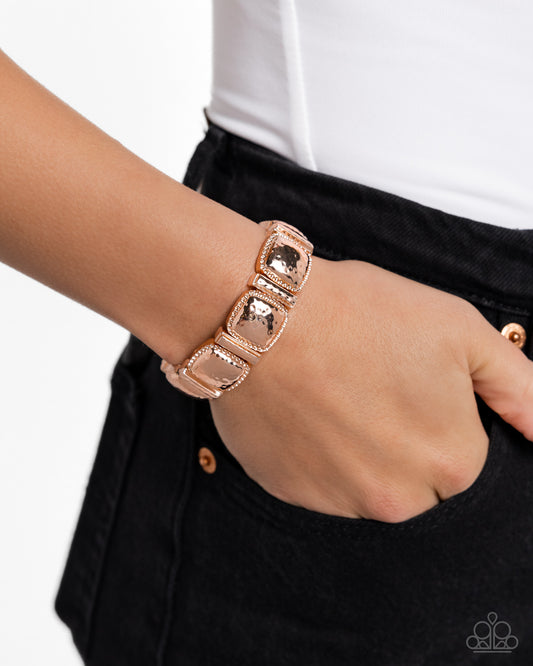 Textured Tranquility - Rose Gold Bracelet