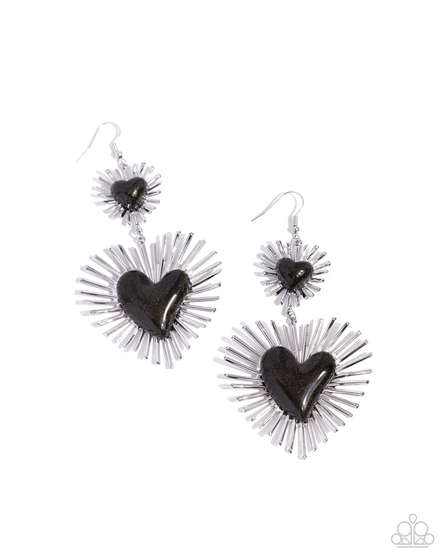 Sunburst Sweethearts - Black Earring