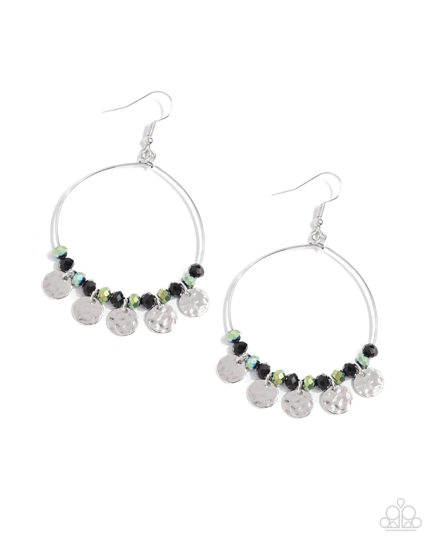 Wistful Waltz - Black & UV Shimmer Earrings