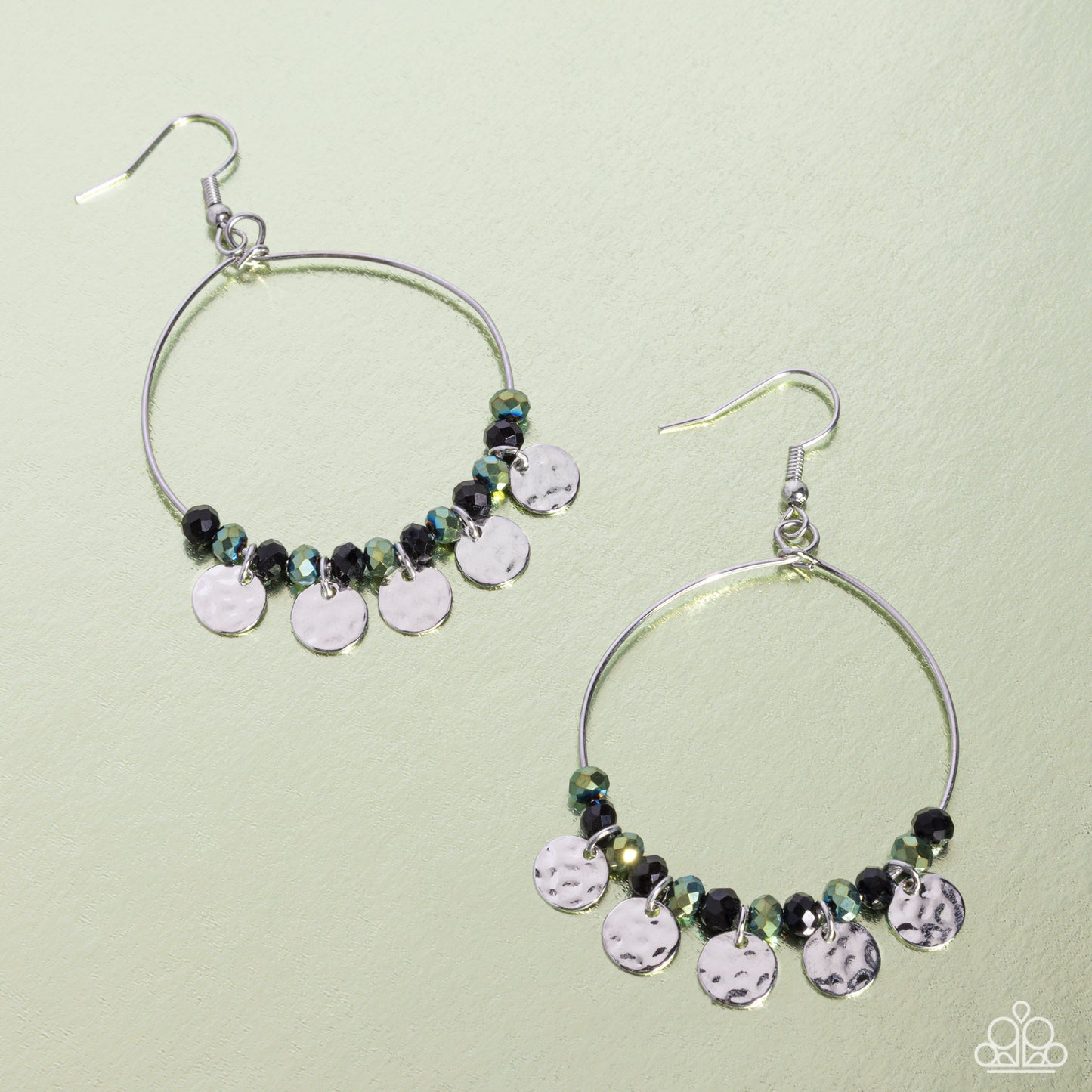 Wistful Waltz - Black & UV Shimmer Earrings