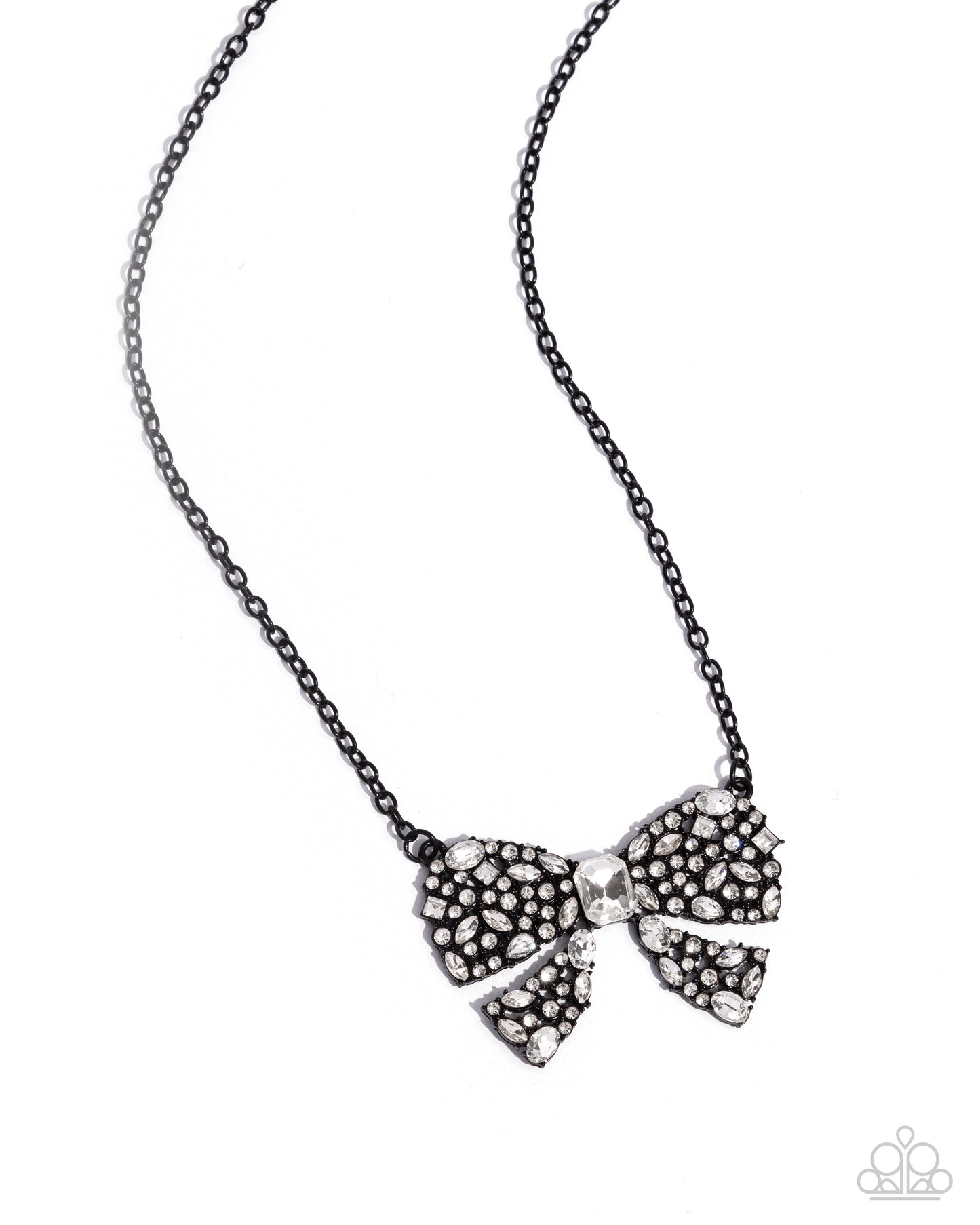 Bewitching Bow - Black Necklace