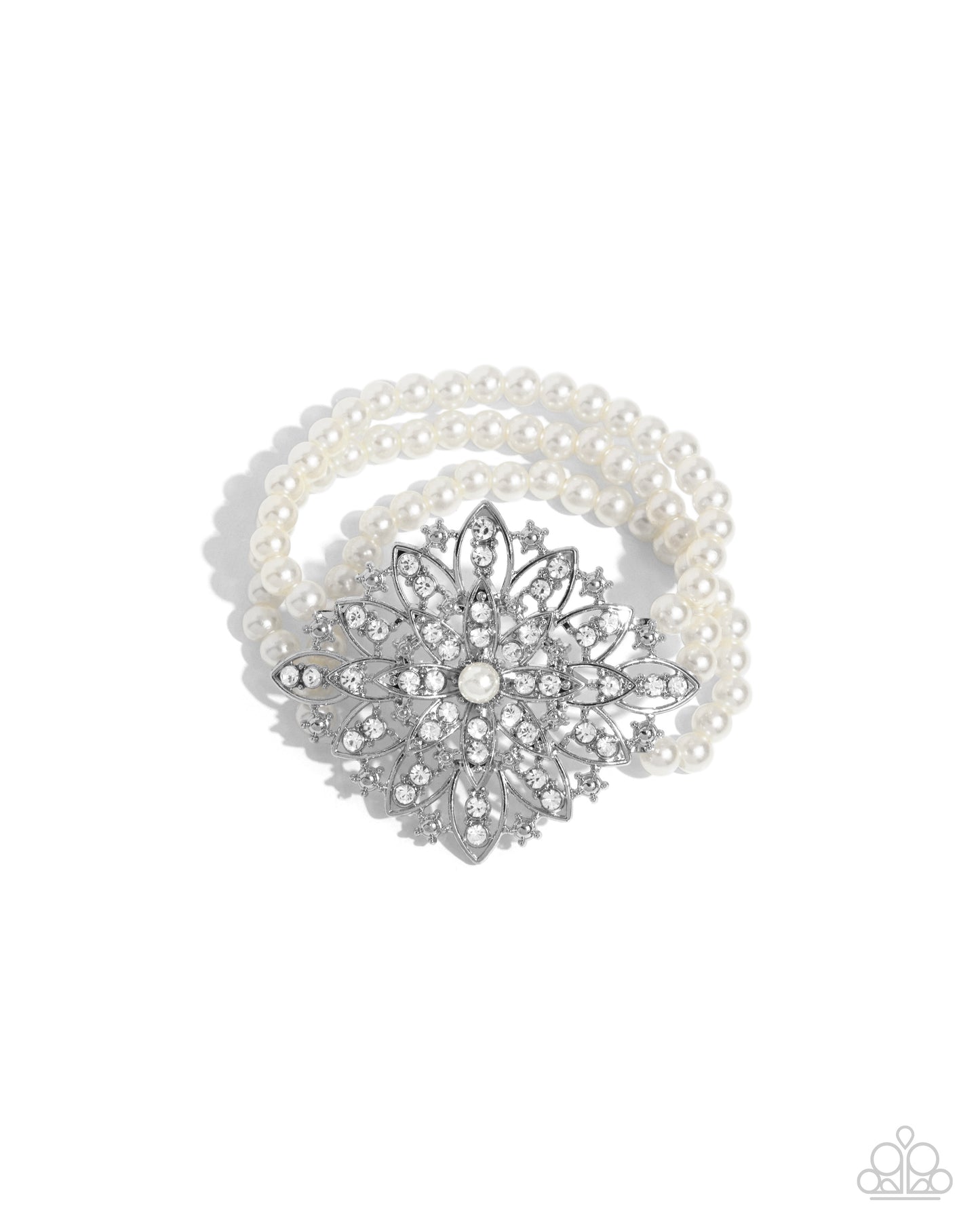 Flattering Florals - White Bracelet