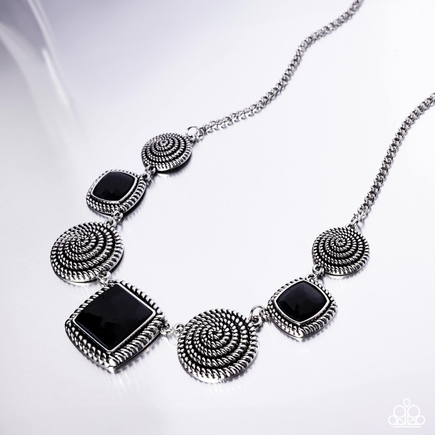 Spiral Sass - Black Necklace