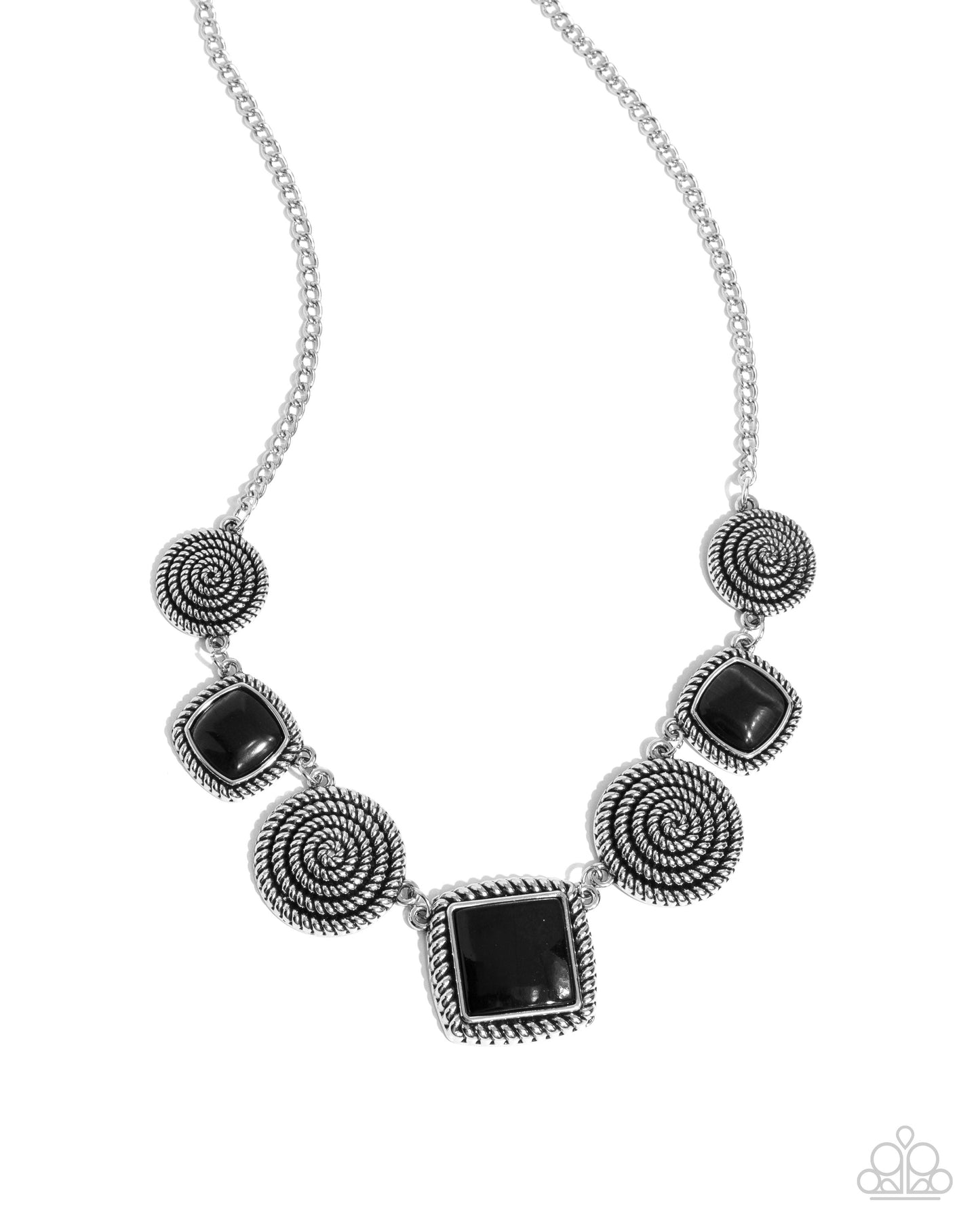 Spiral Sass - Black Necklace