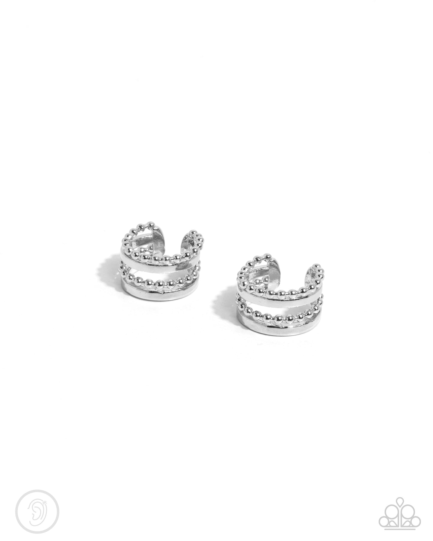 Stacked Spectacle - Silver Cuff Earring