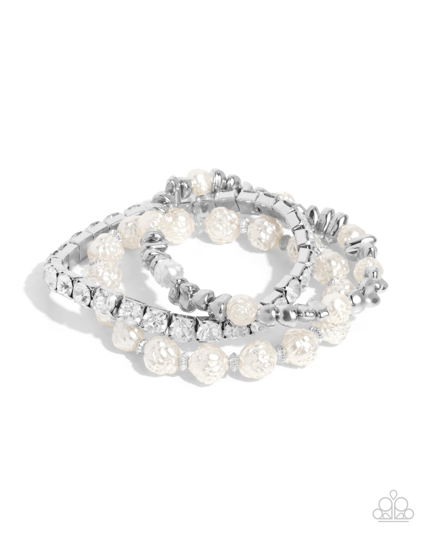 Fair Florals - White Bracelet