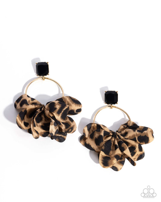 Charming Cheetah - Gold & Black Earrings - Exclusive Life of the Party September 2024