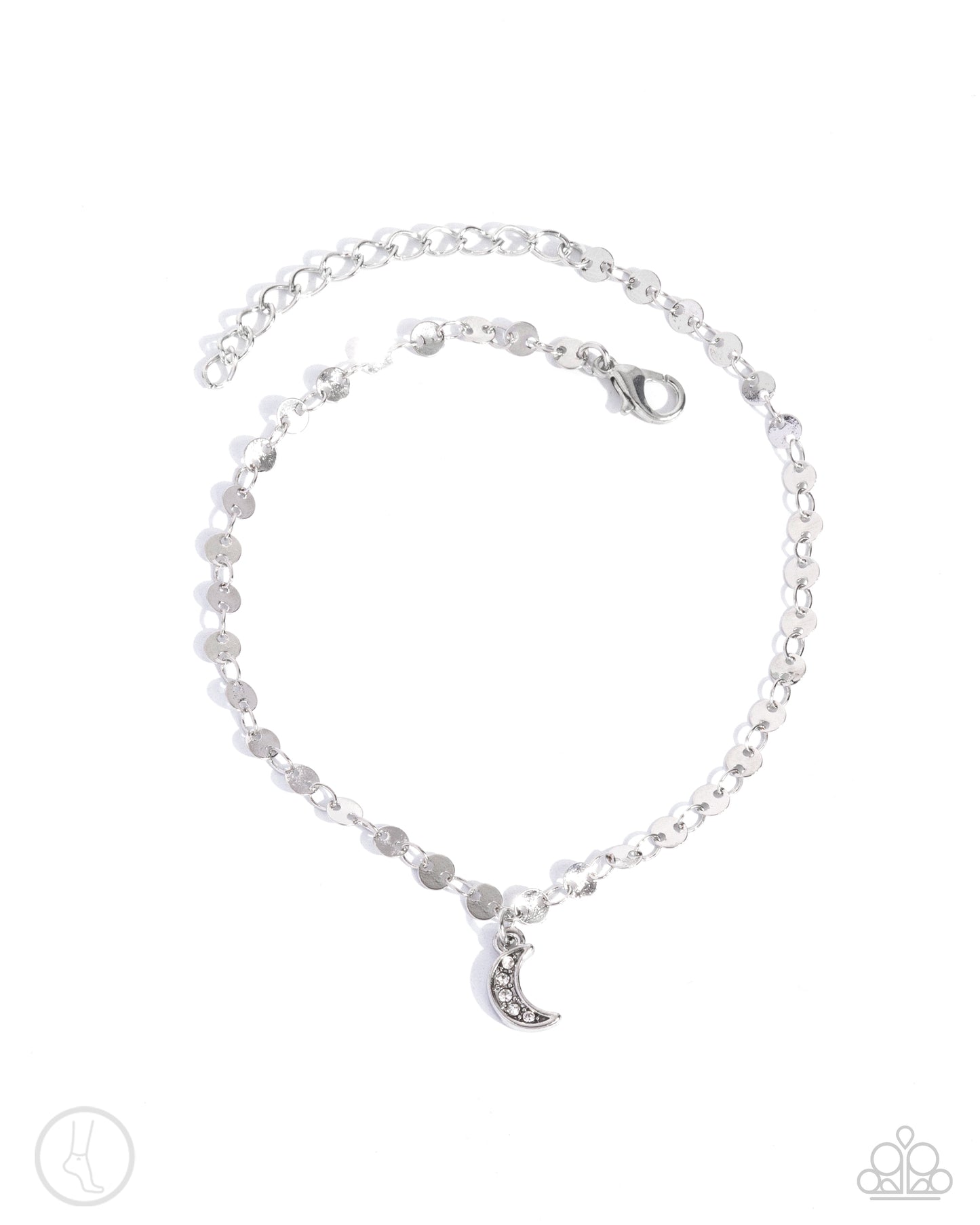 Crescent Chic - Silver Anklet