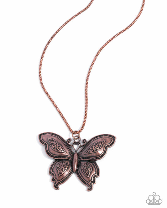 Aerial Attraction - Copper Butterfly Necklace