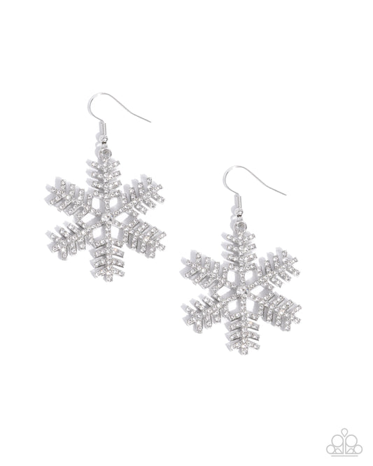 Snowflake Shimmer - White Earring