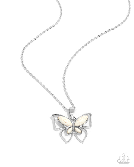 Papillon Persuasion - White Necklace