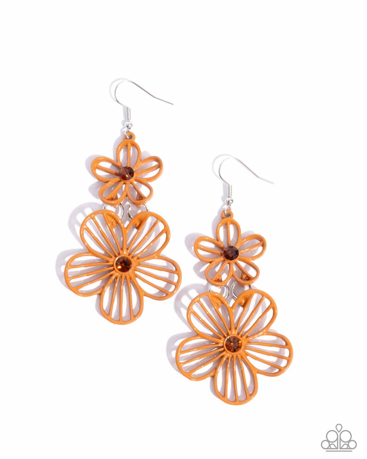 Textured Tiers - Orange Earring