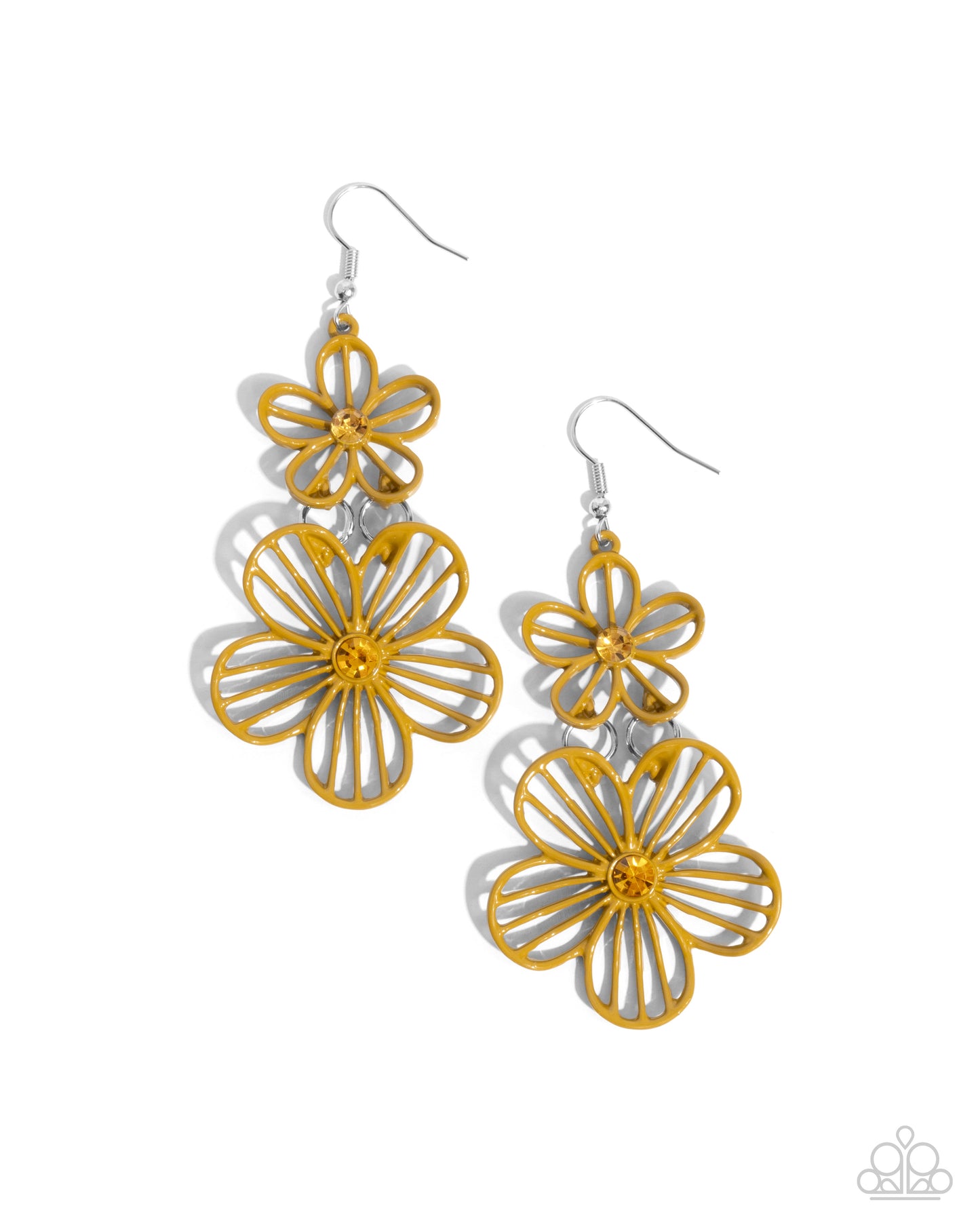 Textured Tiers - Yellow Earring