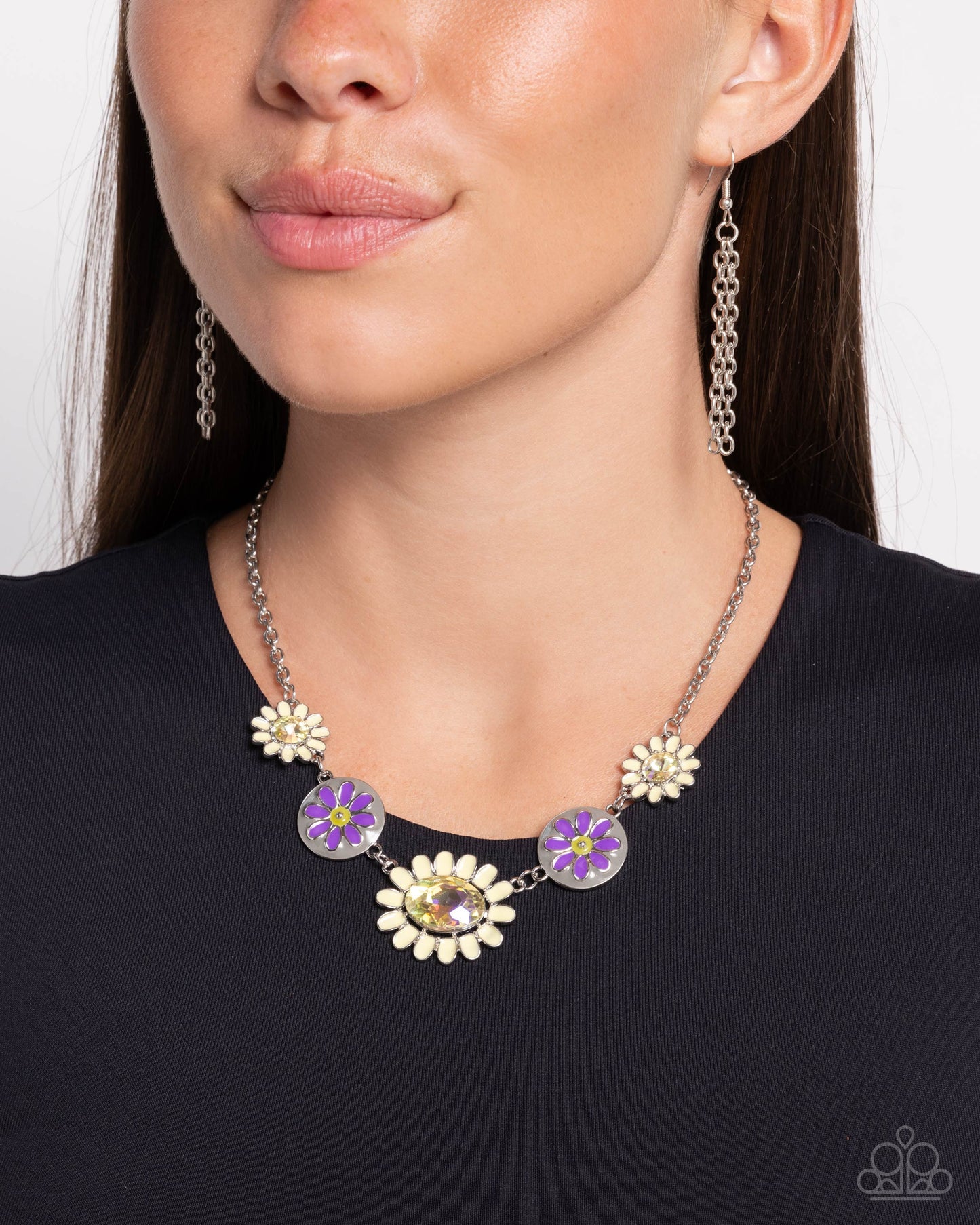 Floral Facade - Yellow Necklace