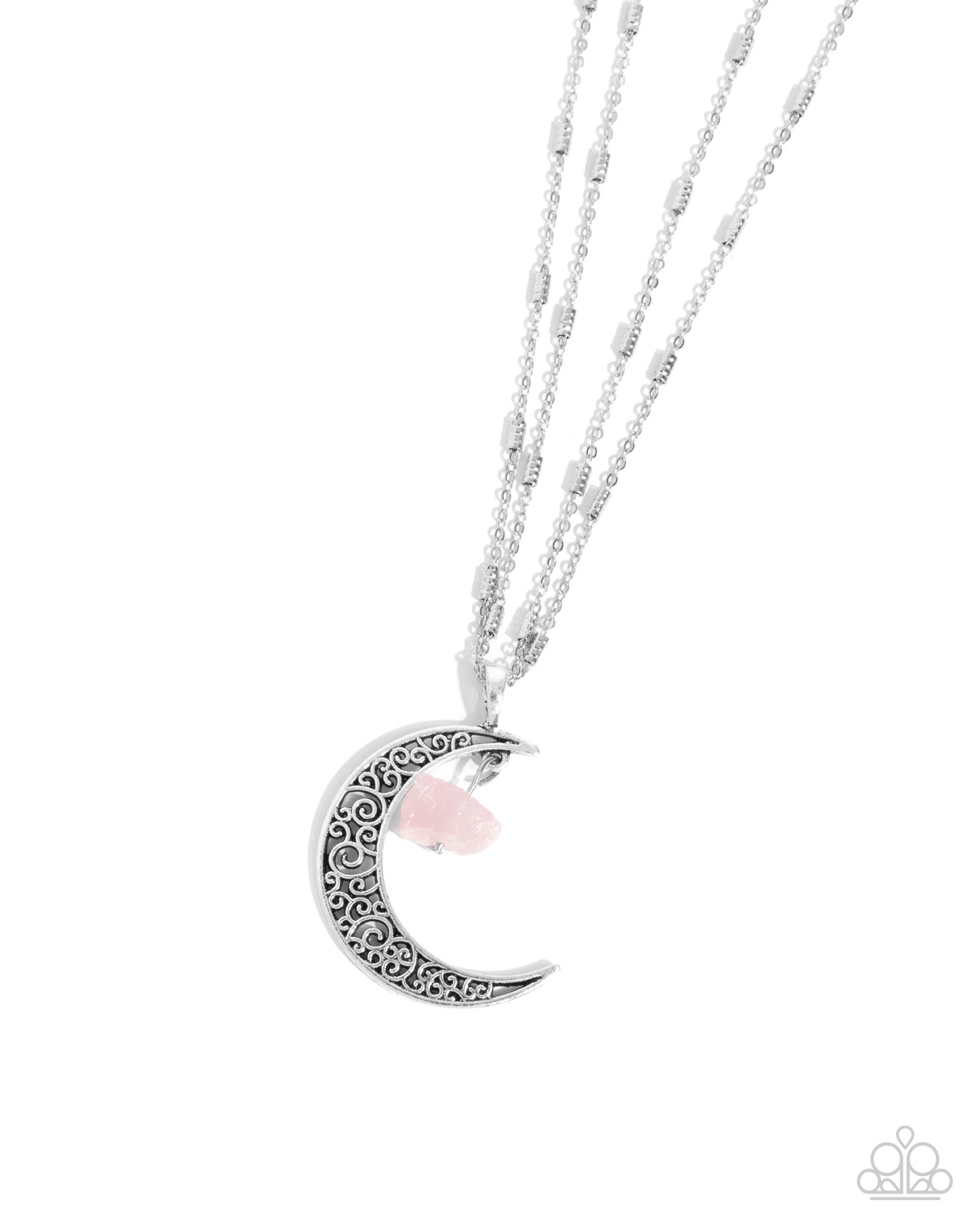 Crescent Charm - Pink Necklace