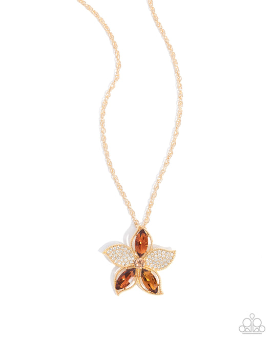 Favorite Flower - Brown Necklace