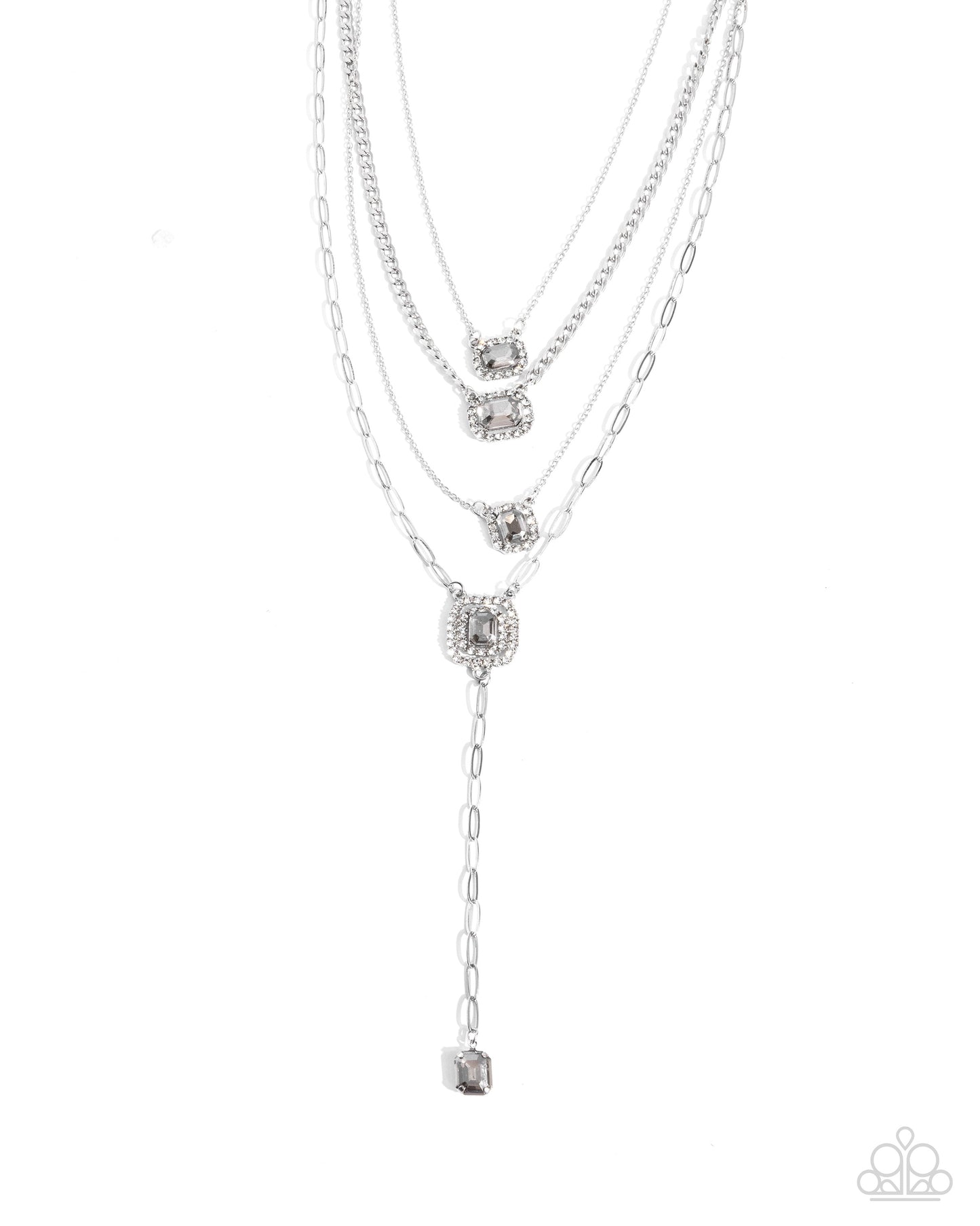 Dazzle and Stretch - Silver Necklace