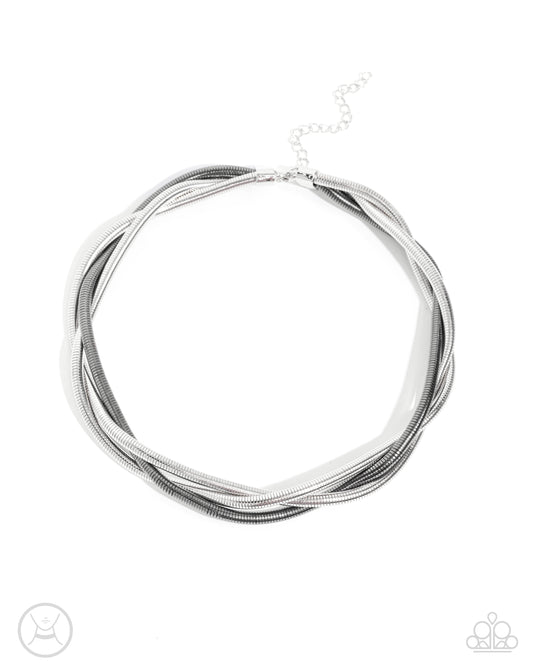 Sleek Splendor - Silver Necklace