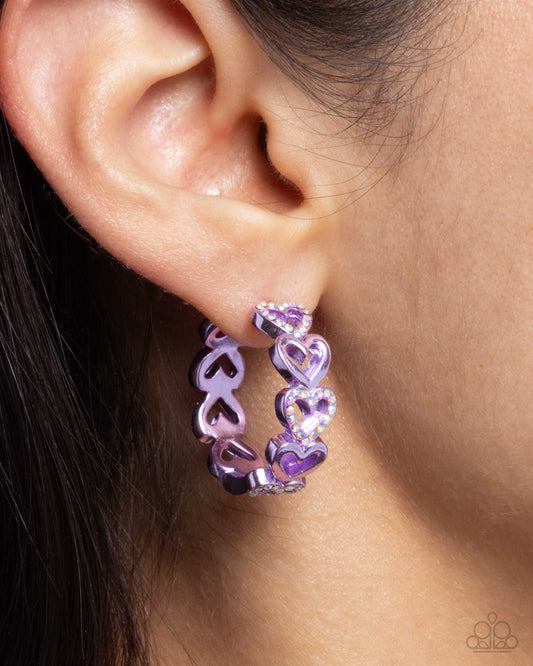 Historic Hearts - Purple Earring