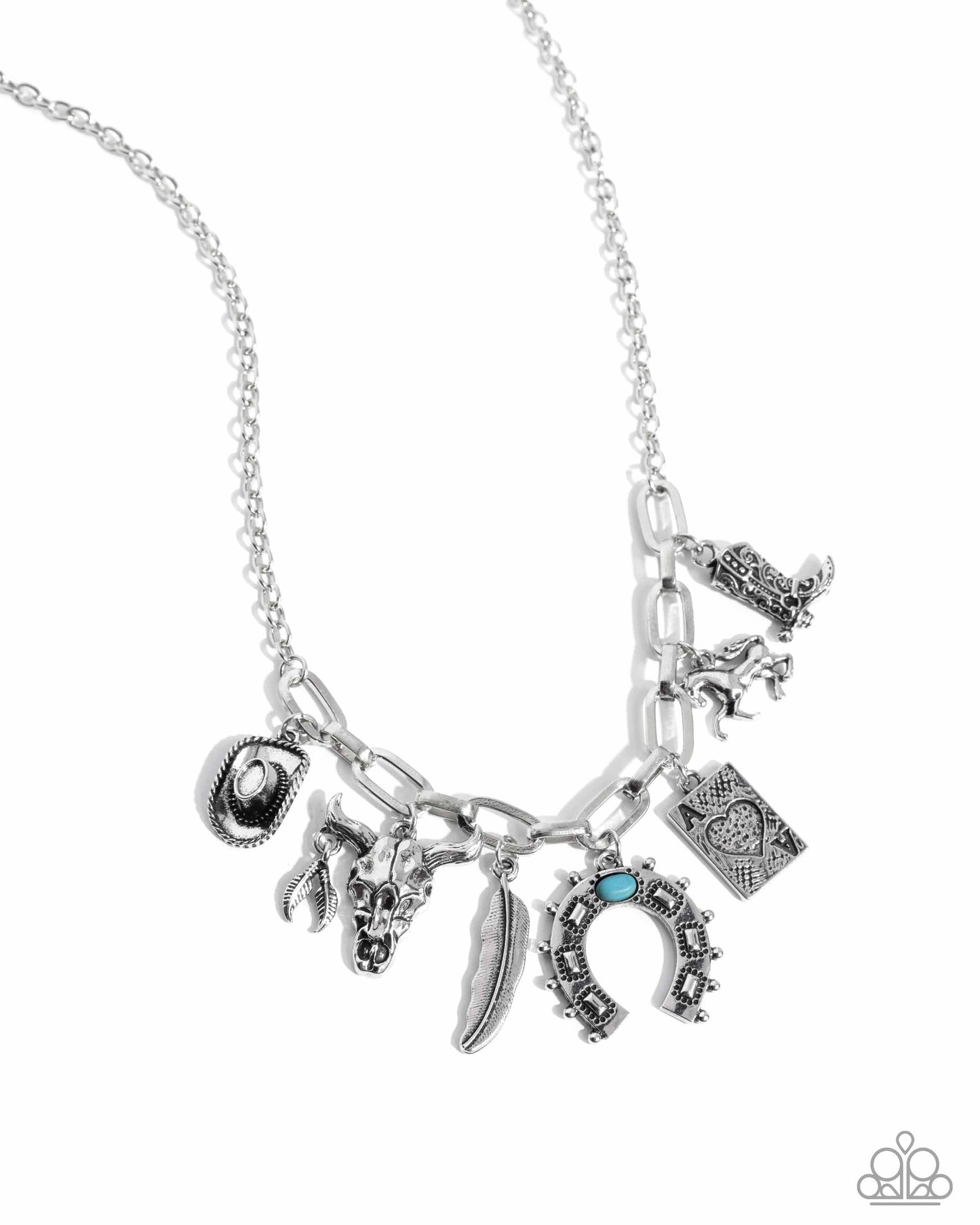 Saloon Girl - Blue Charm Necklace - Life of the Party December 2024