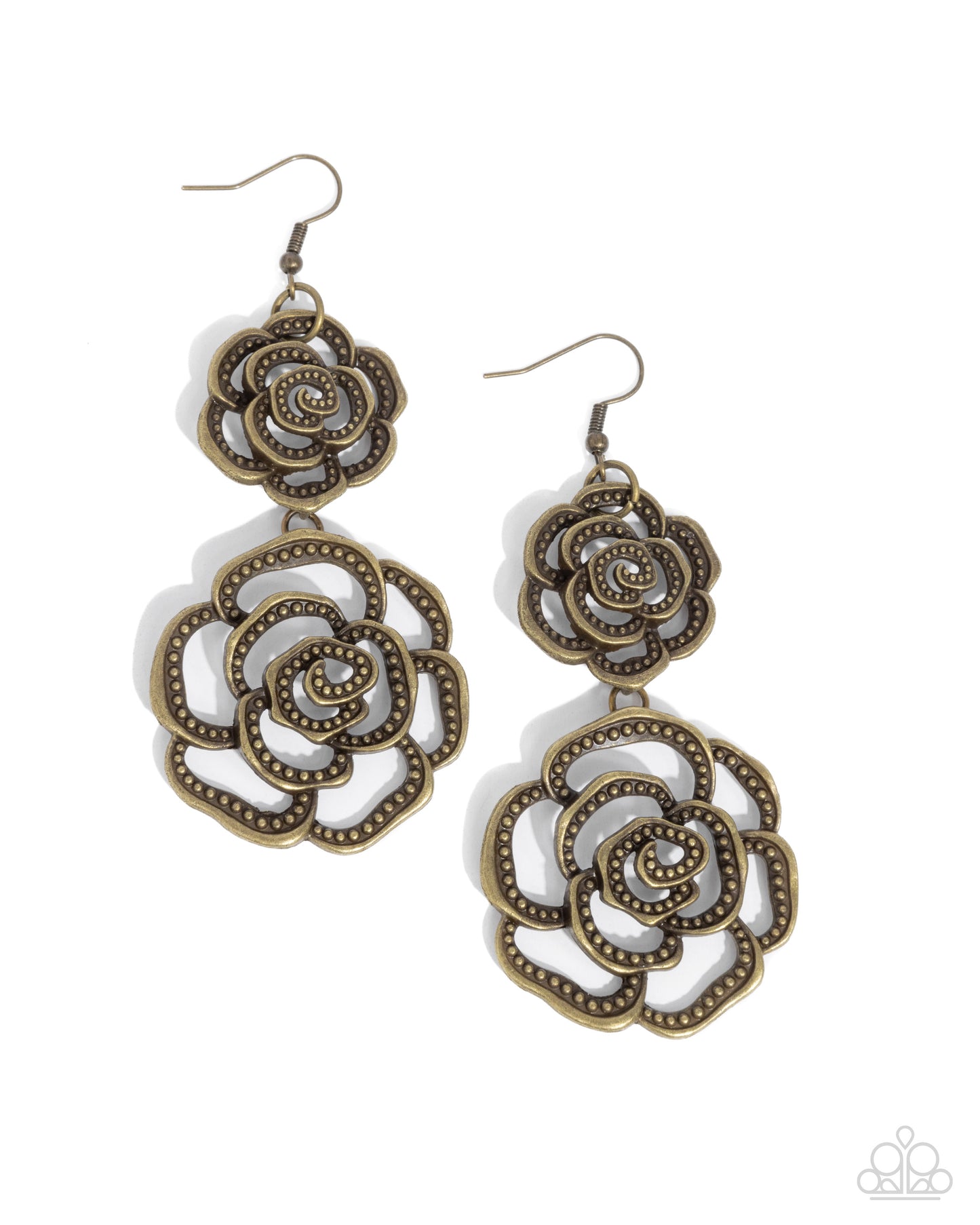 Reminiscent Rosette - Brass Earring