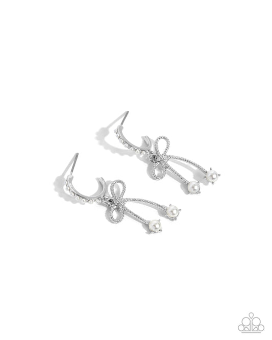 Charming Coquette - White Earring