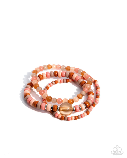 Seed Bead Stack - Orange Bracelet