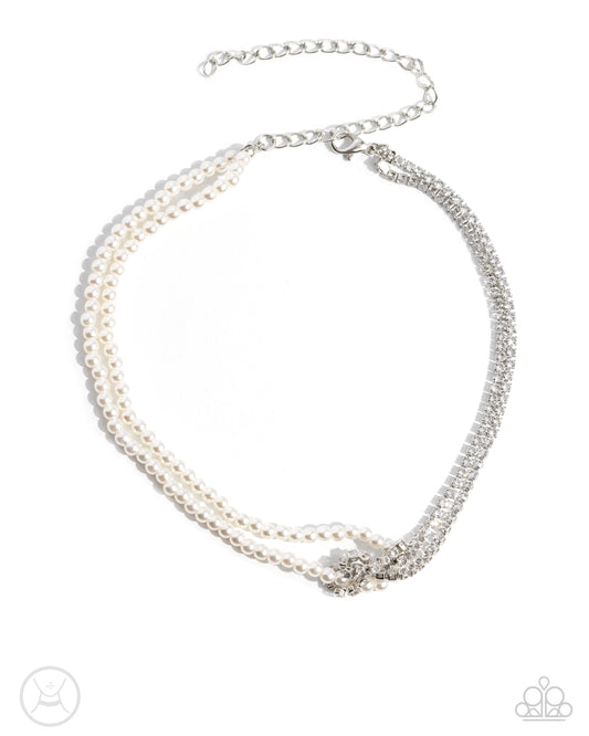 Twisted Twin - White Necklace