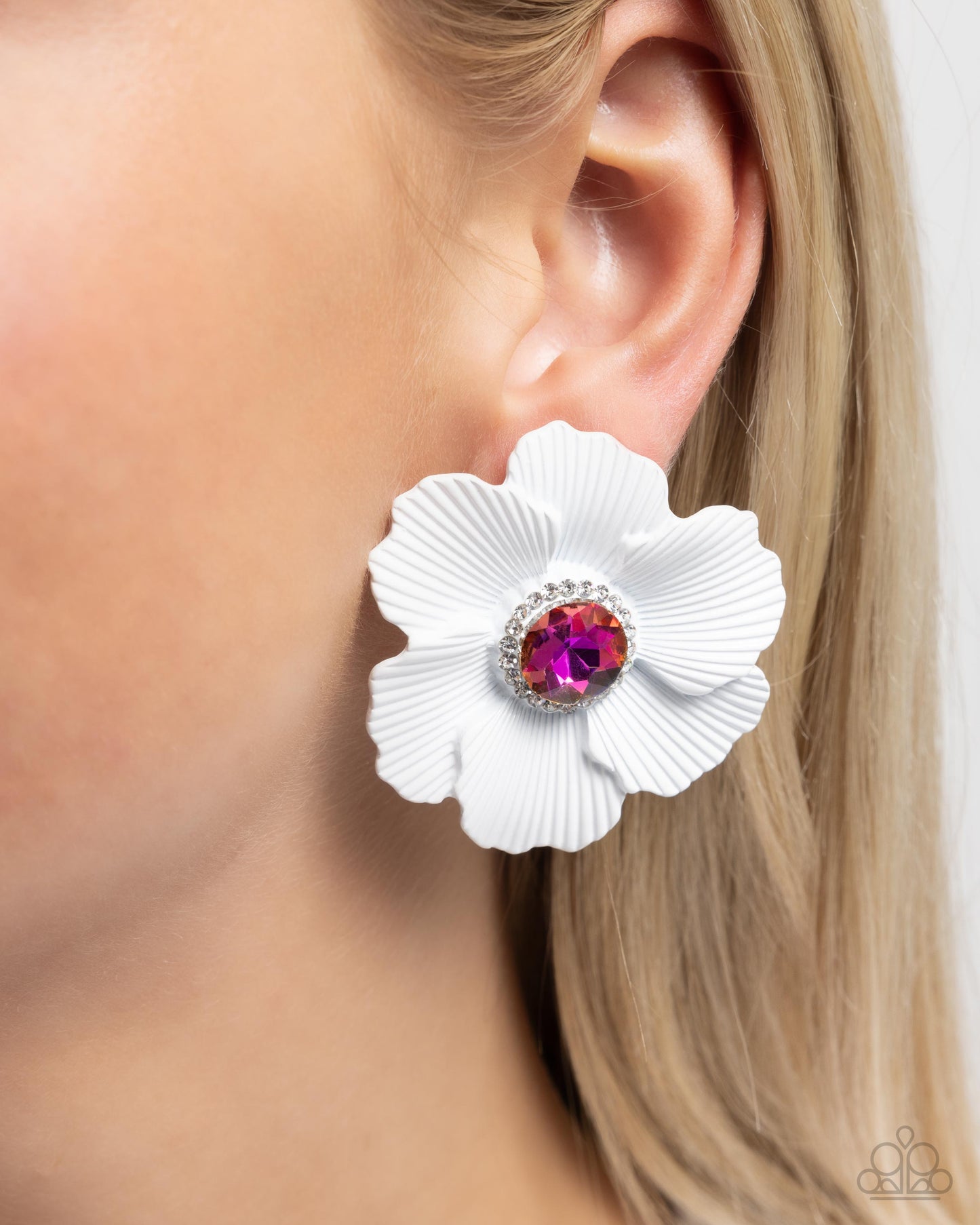 Organic Growth - White Earring