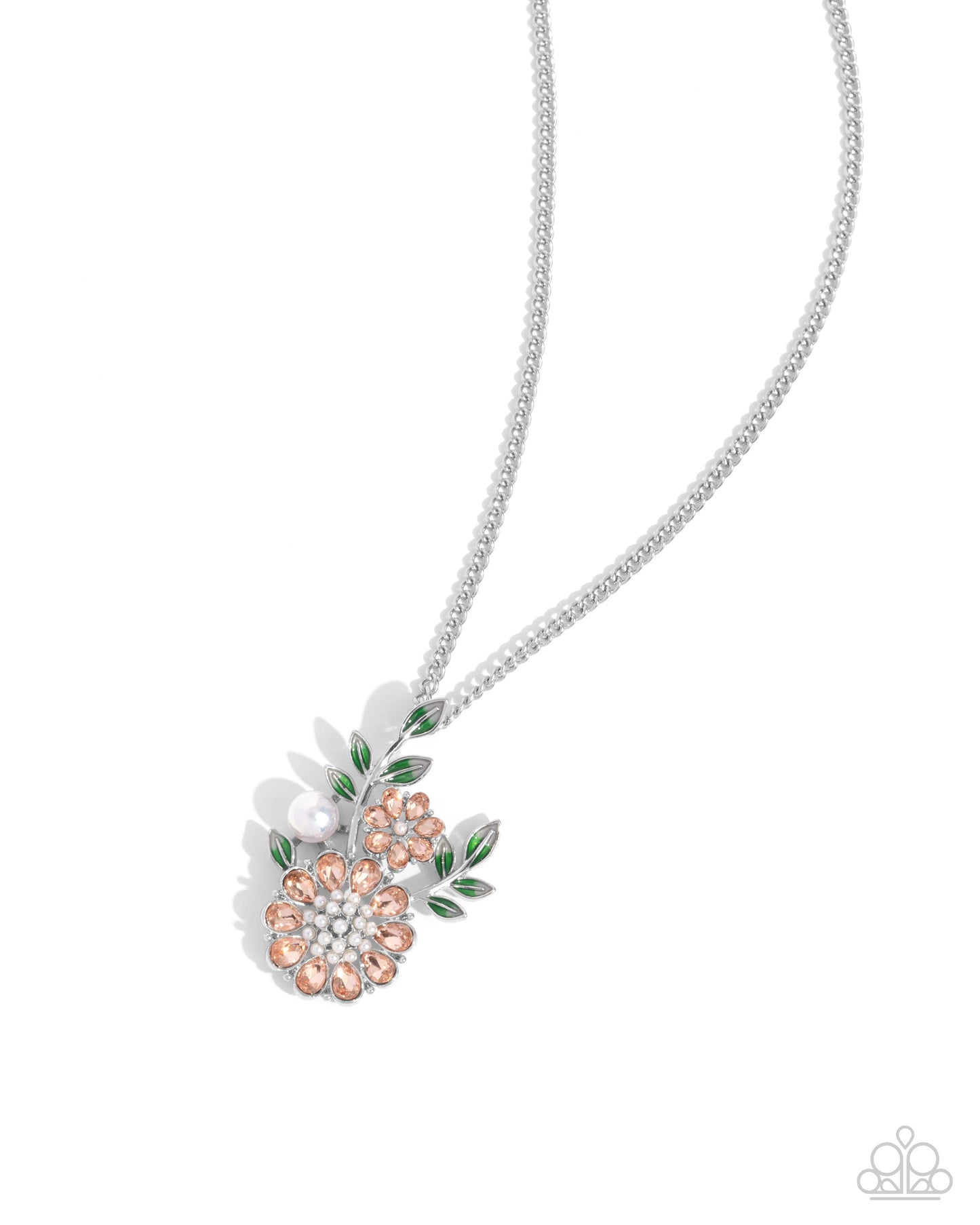 Complete Look! - Botanical Bunch Orange Necklace and Budding Bling Ring Set