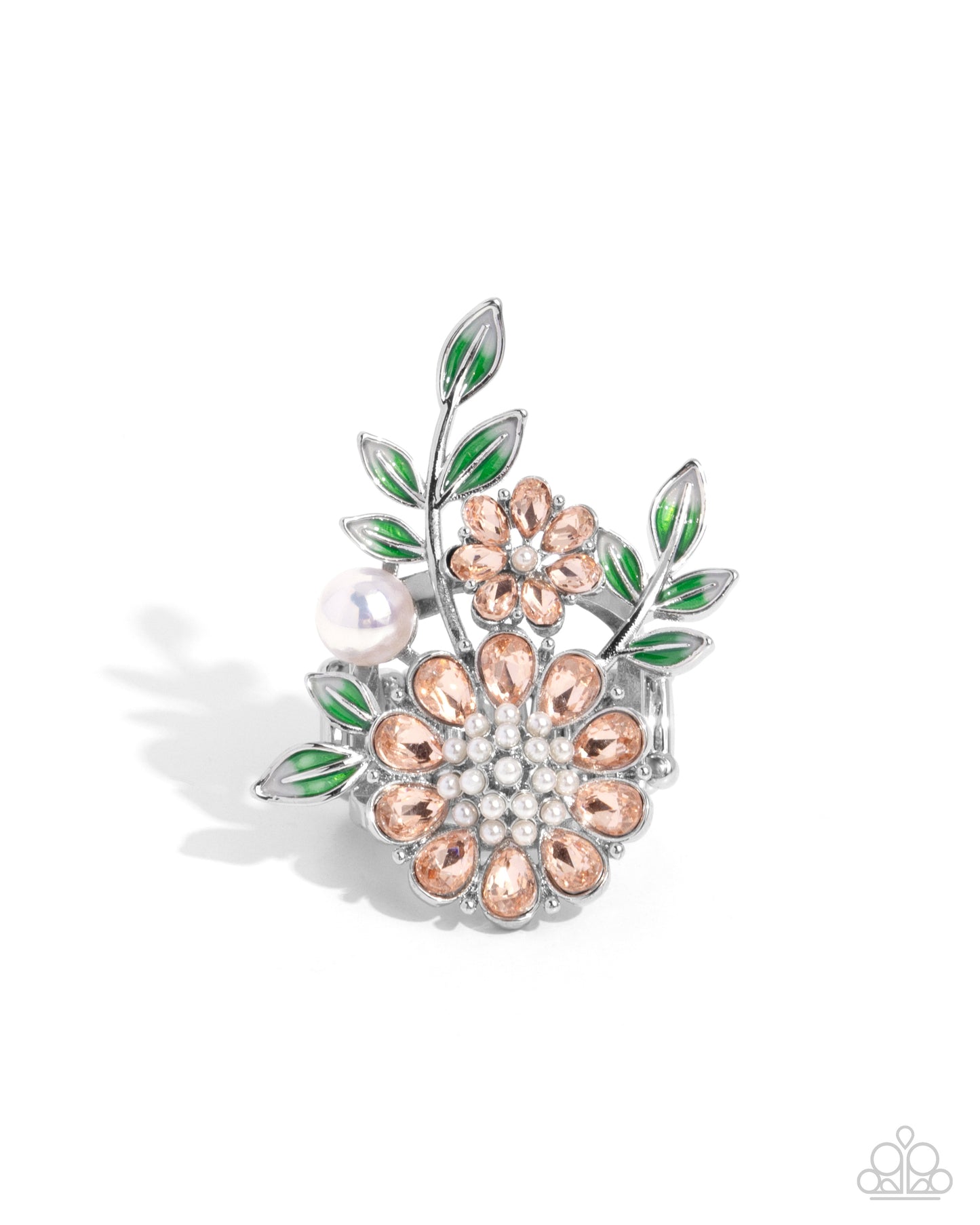 Complete Look! - Botanical Bunch Orange Necklace and Budding Bling Ring Set