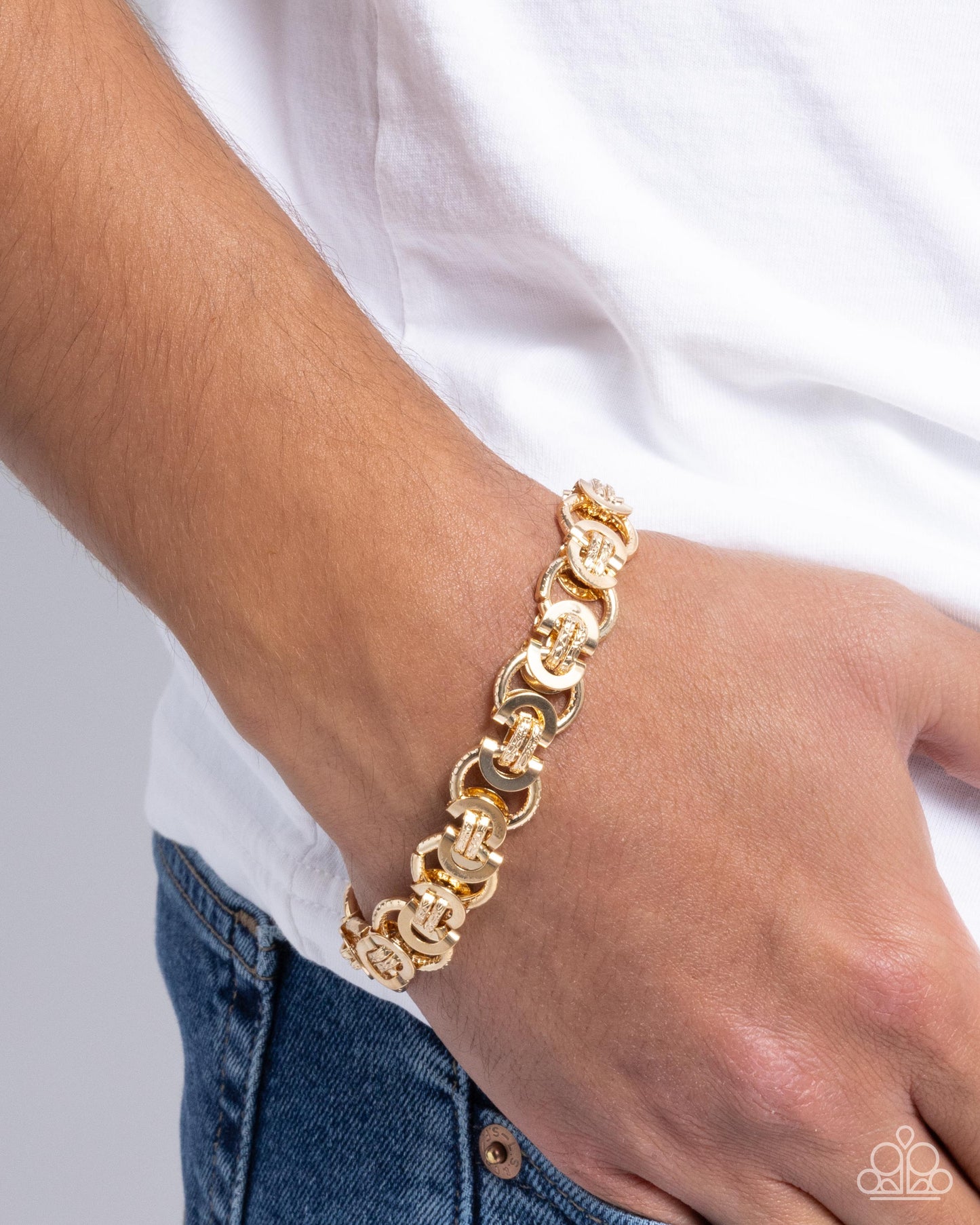 Complete Look Gold Mens's Necklace and Bracelet