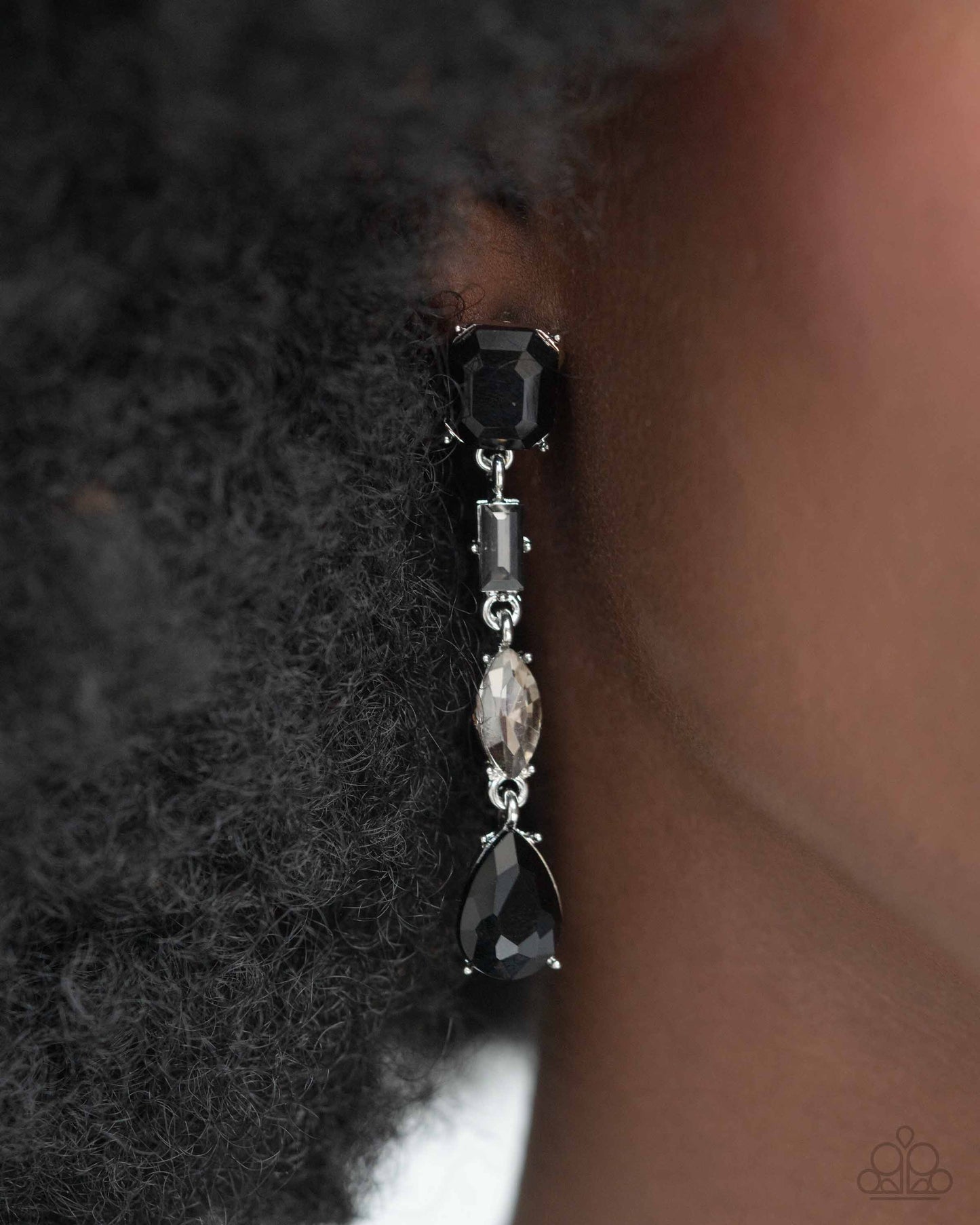 Cascading Class - Black Earrings