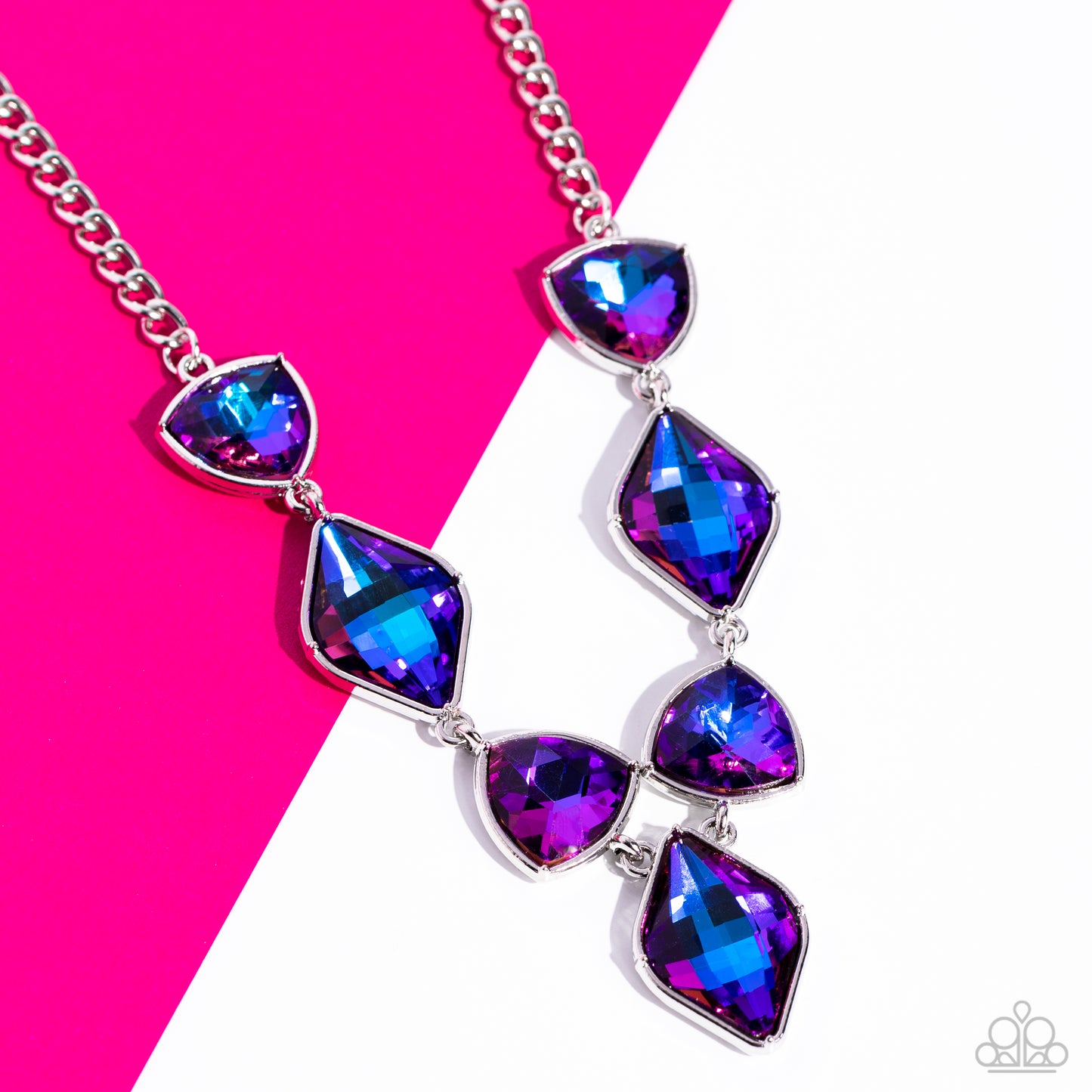 Glittering Geometrics - Purple Necklace - December 2022 Life of the Party - Stacie's Bling Shop