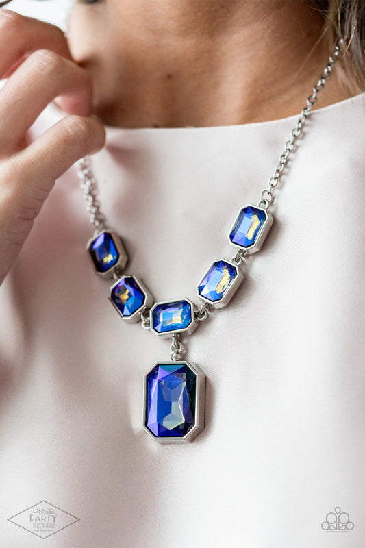 Million Dollar Moment - Multi Iridescent Blue Necklace