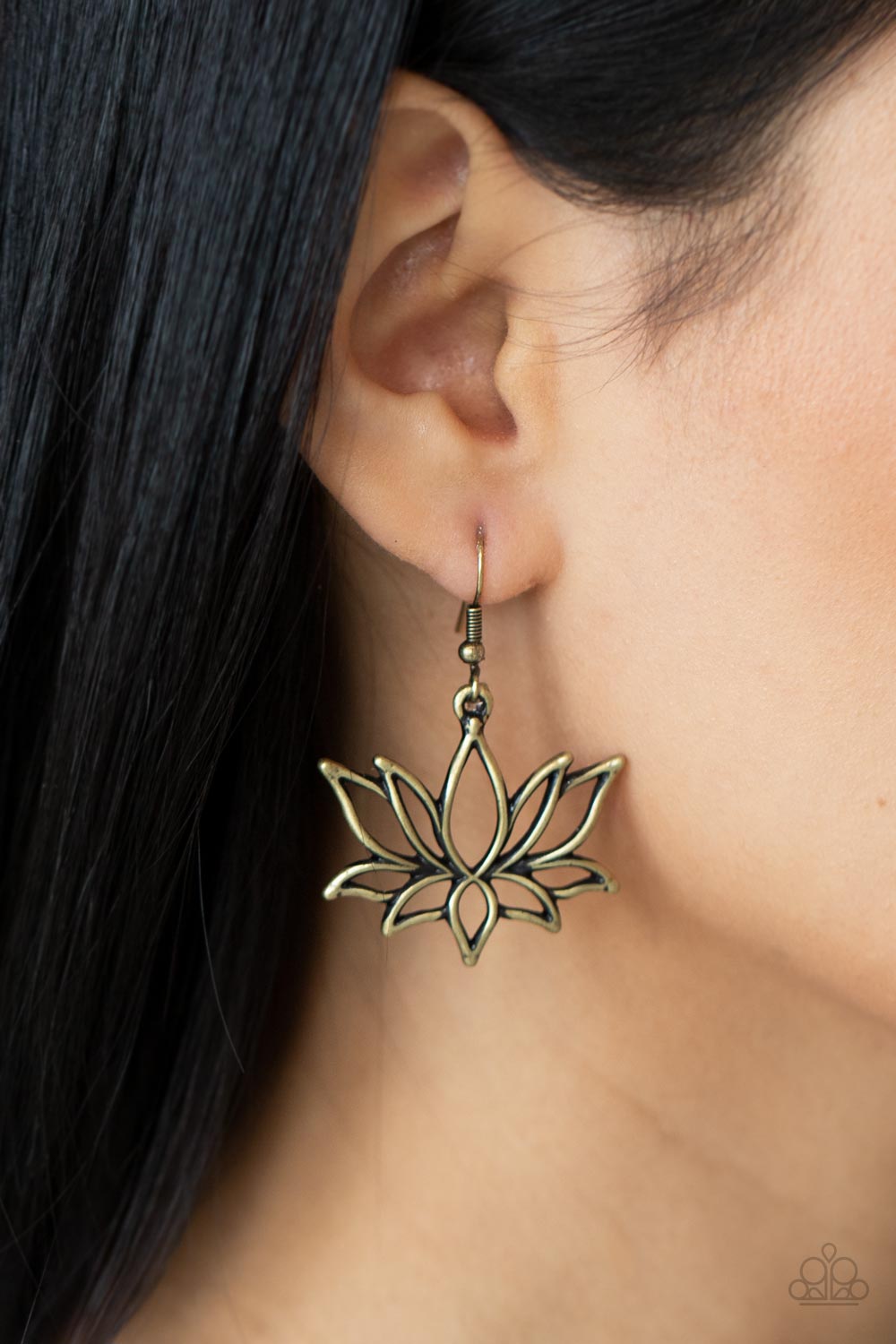 Lotus Ponds - Brass Earrings